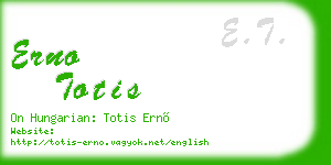 erno totis business card