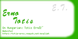 erno totis business card